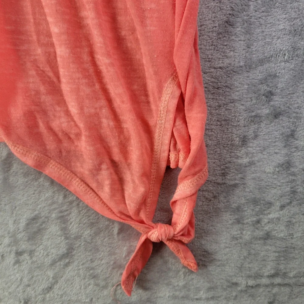 Est. 1946 Womens Plus Size 22/24W Coral Graphic Heart‎ Blessed Tie Hem Top